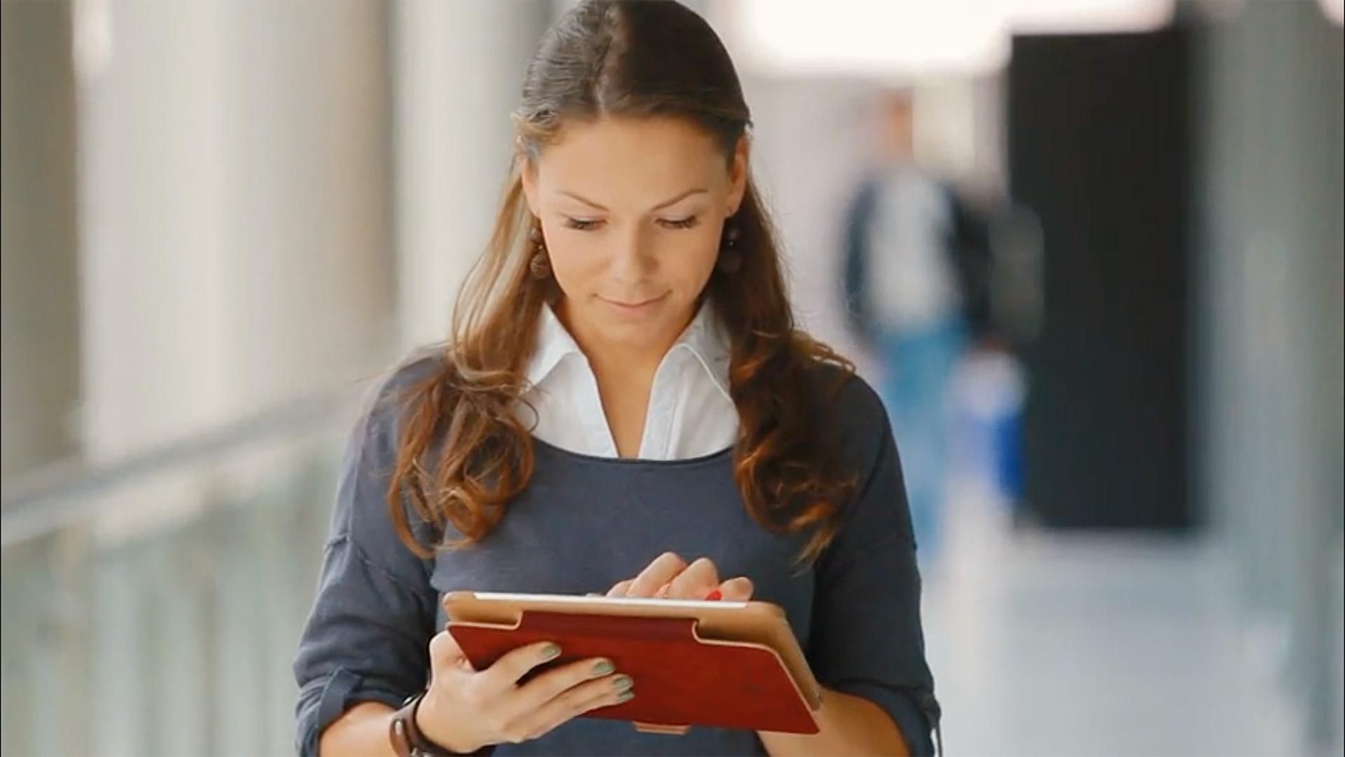 Girl using tablet